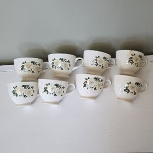 1940's Laughlin Nautilus Gardenia pattern 8 teacups,
